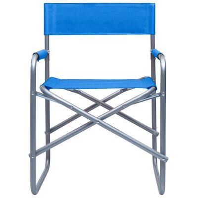 vidaXL Režisérske stoličky 2 ks, oceľ, modré