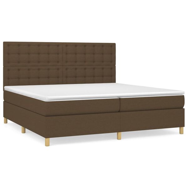 vidaXL Boxspring posteľ s matracom tmavohned&aacute; 200x200 cm l&aacute;tka