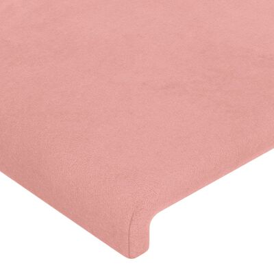 vidaXL Čelo postele s LED ružové 147x16x118/128 cm zamat