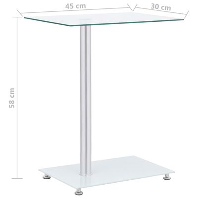 vidaXL Bočný stôl v tvare U priehľadný 45x30x58 cm tvrdené sklo