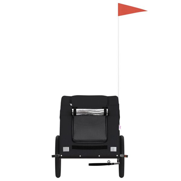 vidaXL Cyklovoz&iacute;k pre zvierat&aacute;, čierny, oxfordsk&aacute; l&aacute;tka, železo