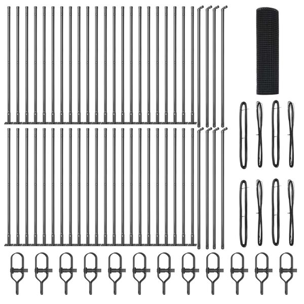 vidaXL Stĺp na plot. Siv&aacute; 100 x 0,5 m (25 x 25 mm sieť) Ocel a PVC