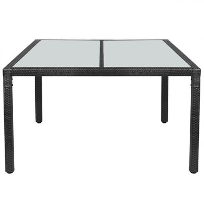 vidaXL Záhradný stôl, čierny 150x90x75 cm, polyratan