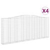 vidaXL Obl&uacute;kov&eacute; gabi&oacute;nov&eacute; ko&scaron;e 4ks 400x30x160/180cm pozinkovan&eacute; železo