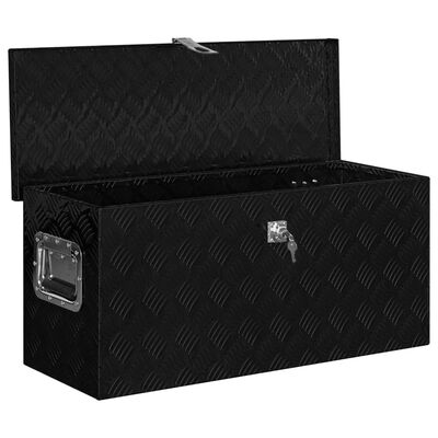 vidaXL Hliníkový box 80x30x35 cm čierny