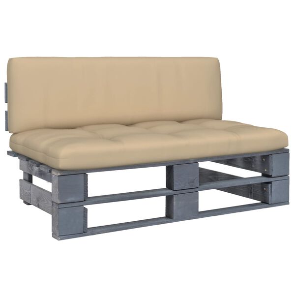 vidaXL Stredová záhradná pohovka z paliet, sivá, impregnovaná borovica