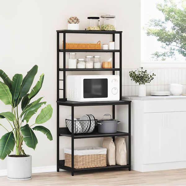 vidaXL Kuchynsk&aacute; polica Čierny dub 80 x 40 x 168 cm Kompozitn&eacute; drevo