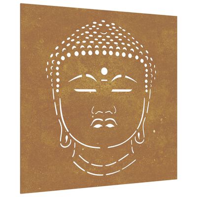 vidaXL Záhradná dekorácia 55x55 cm, cortenová oceľ, hlava Buddhu