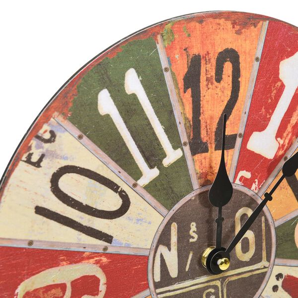 vidaXL Nástenné hodiny viacfarebné 30 cm MDF