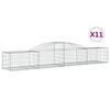 vidaXL Obl&uacute;kov&yacute; gabionov&yacute; k&ocirc;&scaron; 11 ks 300x50x40/60 cm pozinkovan&eacute; železo