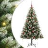 vidaXL Umel&yacute; vianočn&yacute; stromček s umel&yacute;m snehom 150 LED Tepl&aacute; biela