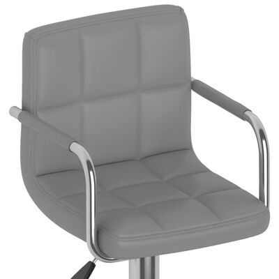 vidaXL Barová stolička sivá umelá koža