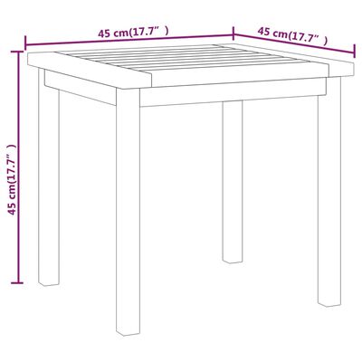vidaXL Bočný stolík 45x45x45 cm teakový masív