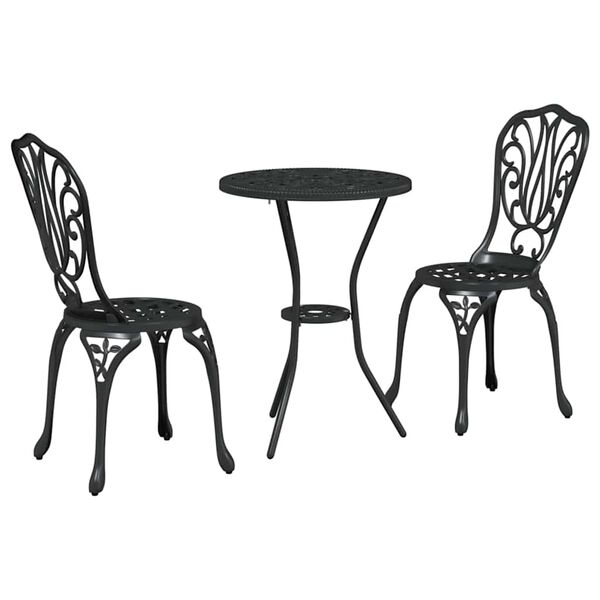 vidaXL Z&aacute;hradn&yacute; bistro set 3 pcs Čierna Hlin&iacute;k