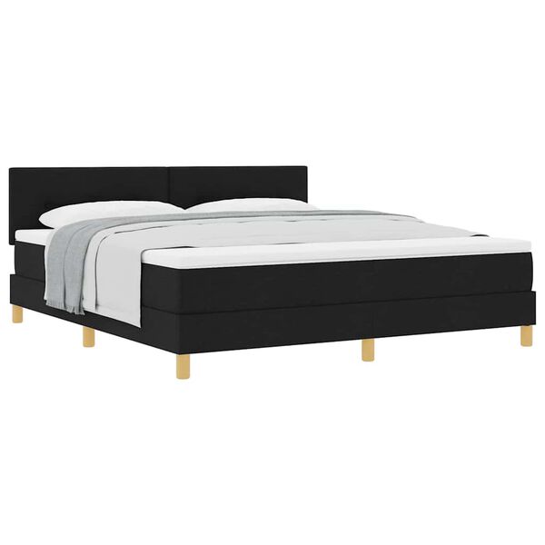 vidaXL Posteľ boxspring s matracom Čierna 180 x 200 cm látka