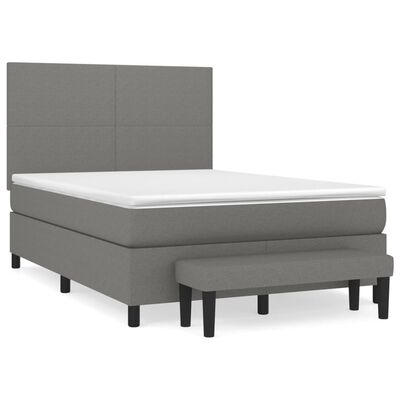vidaXL Boxspring posteľ s matracom tmavosivá 140x190 cm látka