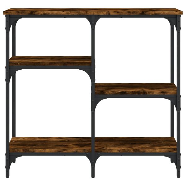 vidaXL Konzolový stolík dymový dub 80x29x75 cm kompozitné drevo