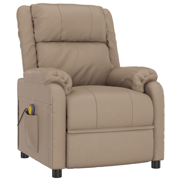 vidaXL Masážne kreslo, kapučínové, umelá koža