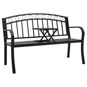 vidaXL Z&aacute;hradn&aacute; lavica so stol&iacute;kom čierna 120 cm oceľ