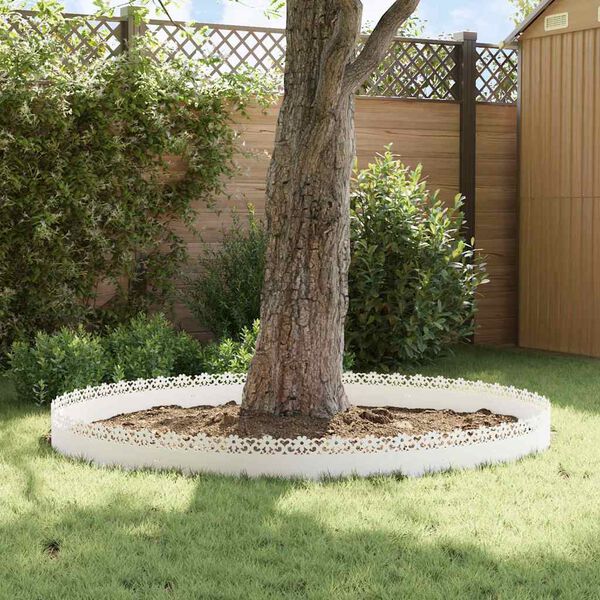 vidaXL Obrubn&iacute;ky tr&aacute;vnika 10 pcs Biela 103 x 0,05 x 22 cm Oceľ