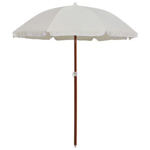 vidaXL Z&aacute;hradn&yacute; slnečn&iacute;k, oceľov&aacute; tyč 180 cm, pieskov&yacute;