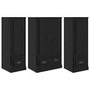 vidaXL Highboard 3 ks Čierny dub 132 x 35,5 x 103,5 cm