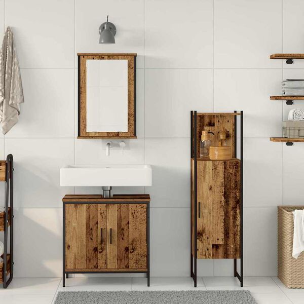 vidaXL Sada k&uacute;peľňov&eacute;ho n&aacute;bytku 3 pcs Hned&aacute; 33 x 33 x 120.5 cm