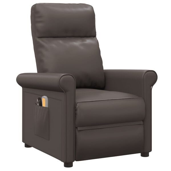 vidaXL Elektrick&eacute; mas&aacute;žne kreslo hned&eacute; umel&aacute; koža