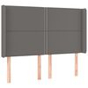 vidaXL Čelo postele so z&aacute;hybmi siv&eacute; 147x16x118/128 cm umel&aacute; koža