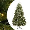 vidaXL Umel&yacute; vianočn&yacute; stromček 210 cm 300 LED Tepl&aacute; biela PVC a oceľ