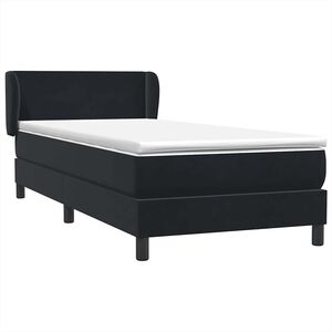 vidaXL Posteľn&yacute; r&aacute;m boxspring s matracom čierny 80x220 cm zamat
