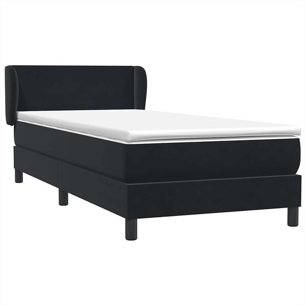 vidaXL Posteľn&yacute; r&aacute;m boxspring s matracom čierny 80x220 cm zamat
