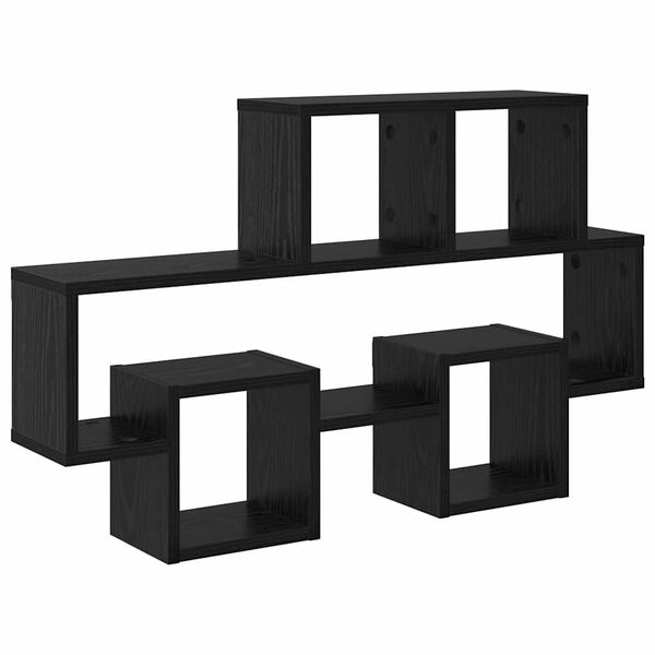 vidaXL Stenná polica Čierny dub 82 x 15 x 51 cm Kompozitné drevo