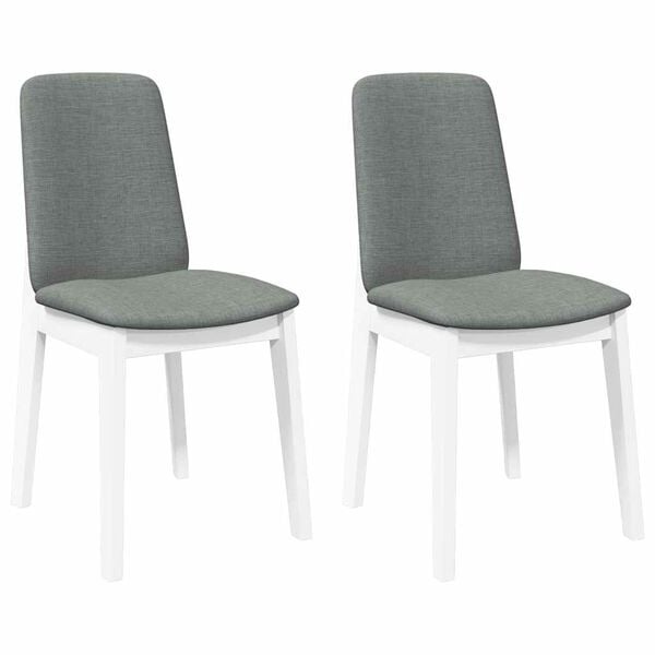 vidaXL jedálenské stoličky s vankúšmi 2 ks Biela guma masívneho dreva