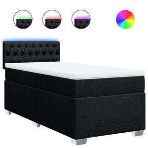 vidaXL Posteľn&yacute; r&aacute;m boxspring s matracom čierny 80x200 cm l&aacute;tka
