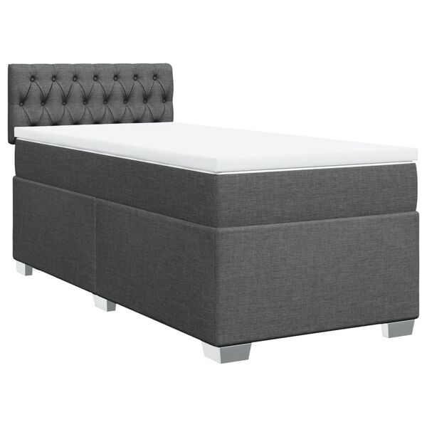 vidaXL Boxspring posteľ s matracom tmavosiv&aacute; 90x190 cm l&aacute;tka