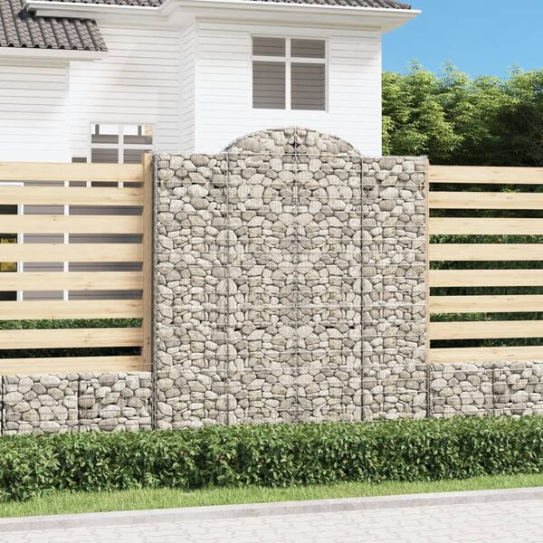 vidaXL Oblúkový gabionový kôš 6 ks 200x50x220/240cm pozinkované železo