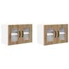 vidaXL N&aacute;stenn&yacute; sklenen&yacute; kabinet PORTO 2 pcs Remeseln&yacute; dub