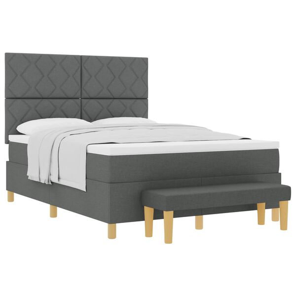 vidaXL Posteľ s pružinov&yacute;m r&aacute;mom Tmavo &scaron;ed&aacute; 160 x 200 cm l&aacute;tka