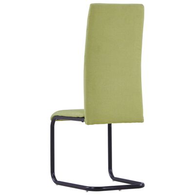 vidaXL Jedálenské stoličky, perová kostra 6 ks, zelené, látka