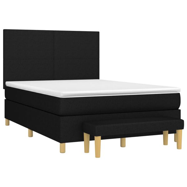 vidaXL Boxspring posteľ s matracom čierny 140x190 cm l&aacute;tka