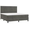 vidaXL Posteľn&yacute; r&aacute;m boxspring s matracom tmavosiv&yacute; 180x200 cm zamat