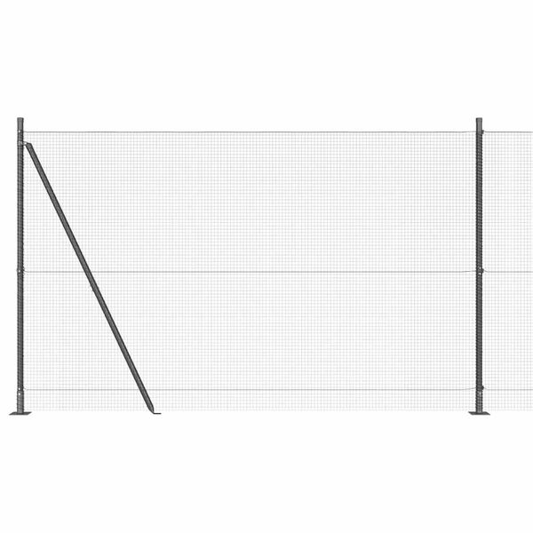 vidaXL Stĺp na plot. Siv&aacute; 50 x 1,4 m (16 x 16 mm sieť) Ocel a PVC