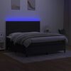 vidaXL Posteľ boxsping s matracom a LED čierna 180x200 cm l&aacute;tka