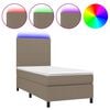 vidaXL Posteľ boxsping s matracom a LED sivohned&aacute; 80x200 cm l&aacute;tka