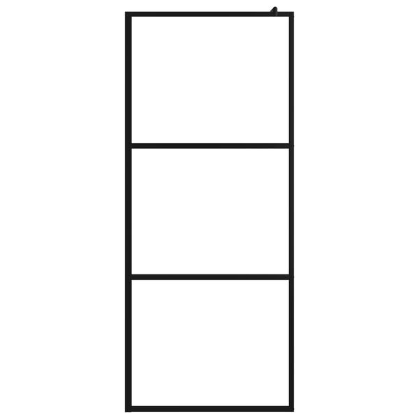 vidaXL Sprchová zástena s priehľadným ESG sklom čierna 90x195 cm