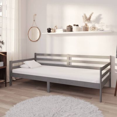 vidaXL Denná posteľ s matracom 90x200 cm sivá borovicový masív