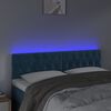 vidaXL Čelo postele s LED tmavomodr&eacute; 160x7x78/88 cm zamat