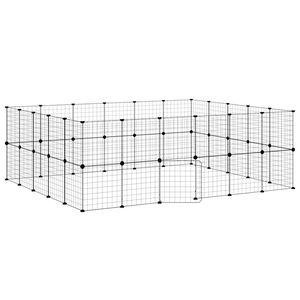 vidaXL 44-panelov&aacute; klietka pre dom&aacute;ce zvierat&aacute; čierna 210x175x70 cm oceľ
