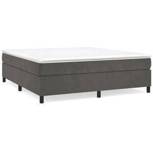vidaXL Posteľn&yacute; r&aacute;m s boxspringom tmavosiv&aacute; 180x200 cm zamat